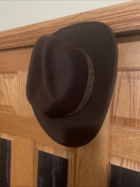 Adams Dark Brown Rabbit Felt Cowboy Hat with Trim Band